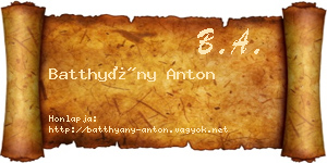 Batthyány Anton névjegykártya